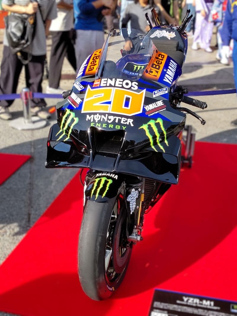 Front of Yamaha YZR-M1 (#20 Fabio Quartararo) at "MotoGP in Tokyo".