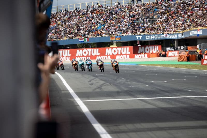Moto3 riders racing at 2025 Dutch TT